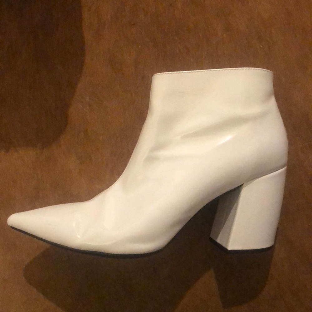 White Pointed Toe Booties